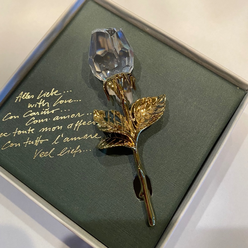 Swarovski Crystal Rose Pin
